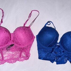 Victoria's Secret Pink and Blue Lace Bralette